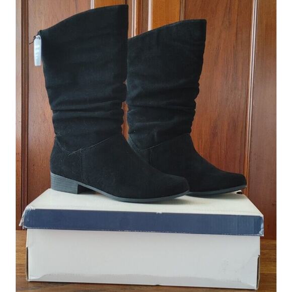 NIB st johns bay Boots "Jamie" Black 9M (B) Ladies Real Leather Suede - Picture 4 of 10